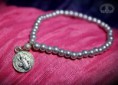 Perlas de Cristal con medalla  Chapada en Plata.
